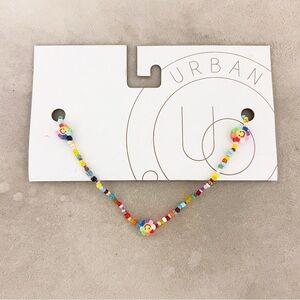 NWT Urban Outfitters Rainbow Smiley Bead Necklace